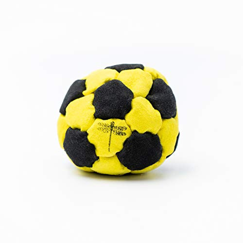Dragonfly Footbags Eclipse 32 Panel -Hacky Sack- -Plastic Fill - Yellow/Black-