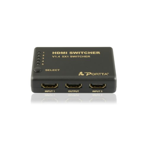 Portta HDMI Switch/Switcher v1.4 5 Port 5x1 with IR Remote support Full 3D 4k x 2k with Power adapter Portta HDMI Switch/Switcher v1.4 5 Port 5x1 with IR Remote support Full 3D 4k x 2k with Power adapter