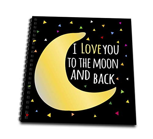 3dRose Love You to The Moon and Back-Cute Saying with Triangle Stars-Memory Book 12-inch -db_202102_2-