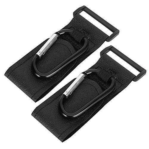 Rosvola Professional Stroller Hook Attaches Easily 2 Pcs Black Infant Stroller Hook Baby Strollers Hanging-Leather Hook Other-