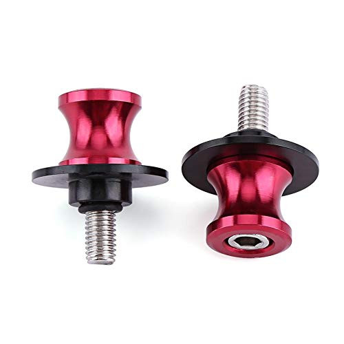Suuonee Swing Arm Spool 2PCS 6/8/10mm Motorcycle CNC Rear Stand Swing Arm Spool Sliders Stand Swingarm Bobbins-8mm Red-