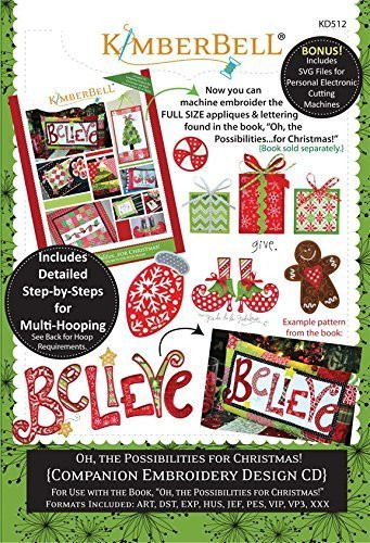 Kimberbell Oh the Possibilities for Christmas! Companion Embroidery Design CD KD512, Multi