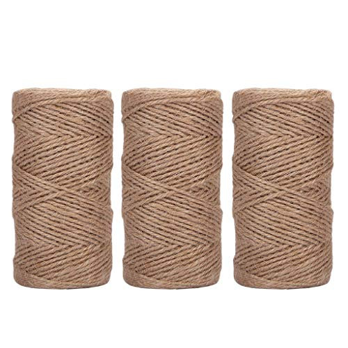 VERBAY DIY Handmade Jute Rope 1000 Feet 2Mm 3 Ply Natural Jute Twine String Rolls for Artworks and CraftsGift WrappingPicture Display and Gardening