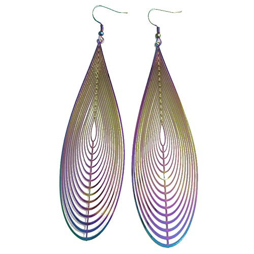 hbz11hl Christmas Earrings Gift Fashion Women Hollow Out Multicolor Water Drop Dangle Hook Earrings Jewelry Gift Fashion Earrings for Women Girls Jewelry Accessories