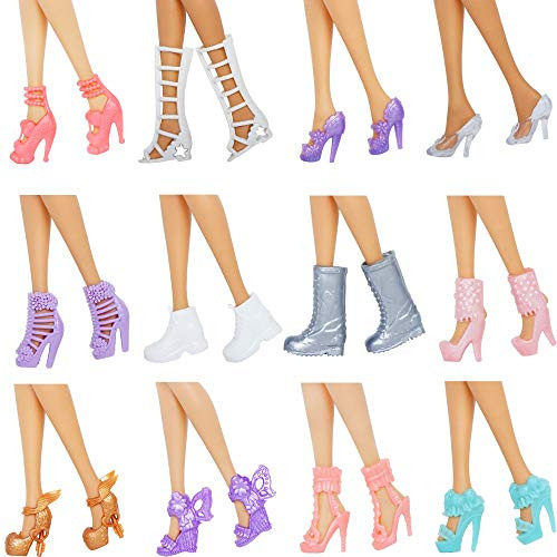 12 Pairs Doll Shoes Mix style High Heels Sandals Boots Colorful Assorted Shoes Accessories For Barbie Doll Baby DIY Toy 12 Pairs Doll Shoes Mix style High Heels Sandals Boots Colorful Assorted Shoes Accessories For Barbie Doll Baby DIY Toy