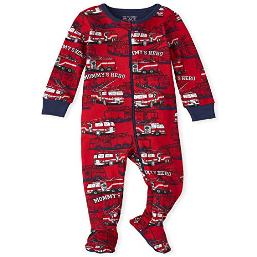 The Childrens Place Baby and Toddler Boys Fire Truck Snug Fit Cotton One Piece Pajamas China RED 6-9MONTHS