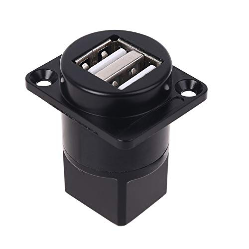 WANGYUMI USB Socket D Type Socket Metal USB 2.0 Socket Female to Female USB Connector Panel mounting