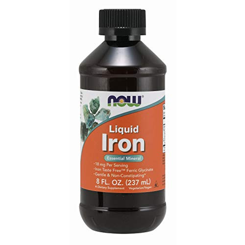 NOW Supplements Iron Liquid 18 mg Non-Constipating* Essential Mineral 8-Ounce