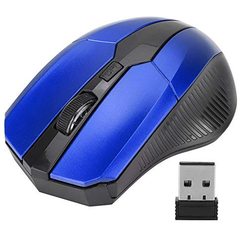 fosa Wireless Mouse 2.4G USB Wireless Mice PC Laptop Computer Cordless Mouse with Receiver 6 Buttons 800-1600DPI Adjustment Levels 2402MHz-2480MHz Gaming Mice for Laptop-Blue-