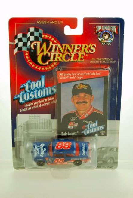Winners Circle 1998 - Kenner NASCAR 50th Anniversary - Cool Customs Series - 1956 Ford Fairlane Victoria Coupe - Dale Jarrett 88 - w/ Trading Card - Limited Edition - Collectible