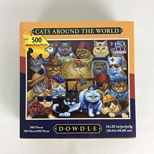 Dowdle Puzzle - Cats Around The World 500 Pieces 16 x 20 Finished