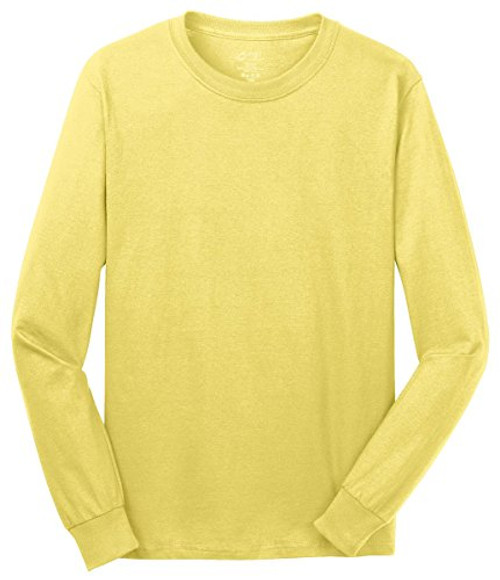 Port  and  Company Mens Long Sleeve 54 oz 100 percent Cotton T Shirt 4XL Yellow