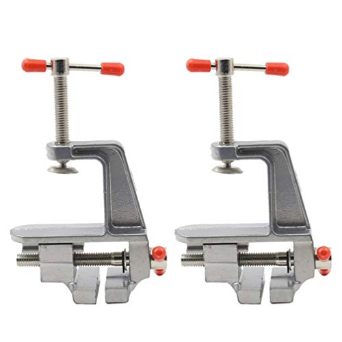 DOITOOL 2PCS Mini Table Vise Clamp on Bench Vise Bench Clamp for DIY Craft Repair Tool Jewelry Woodworking Carving Vise