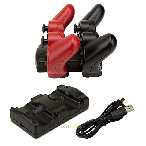 FidgetGear USB Dual Charger Charging Dock Station for Sony PS3 Move Wireless Controller Show One Size