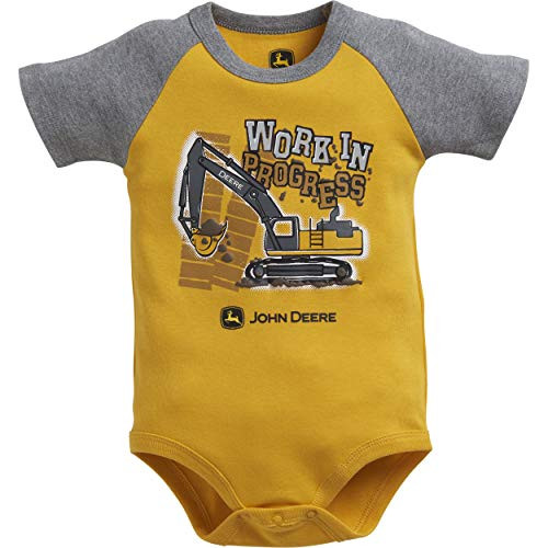 John Deere Baby Boys Bodyshirt Construction Yellow 9-12M