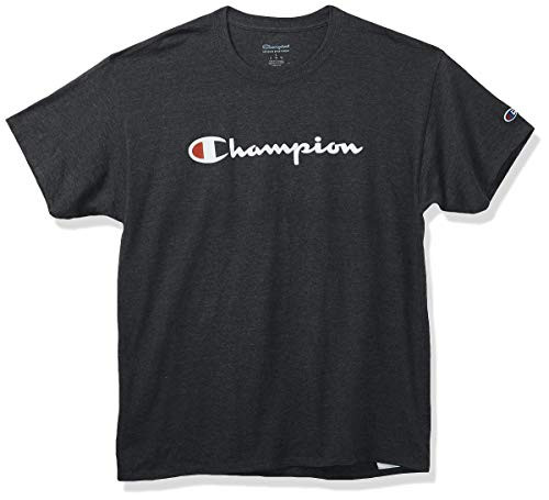 Champion Mens Classic Jersey Graphic T-Shirt Granite Heather Large