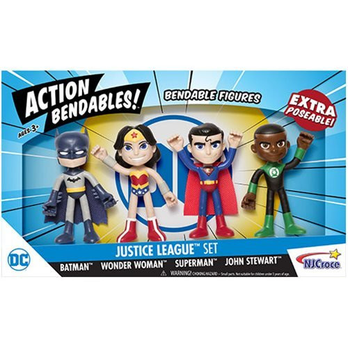 NJ Croce Action Bendables Justice League Set of 4 Figure, 4-Inch