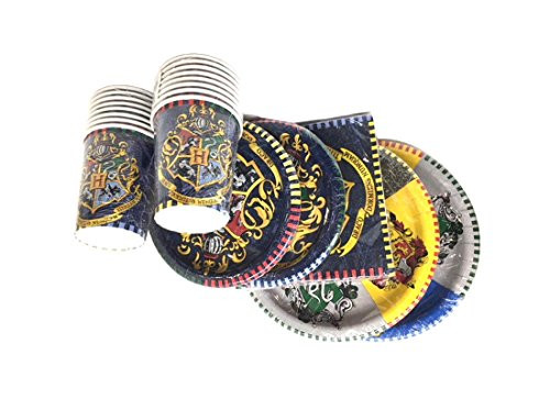 Harry Potter Birthday Party Supply Set for 16, Dinner Plates, Dessert Plate, Cups, & Napkins