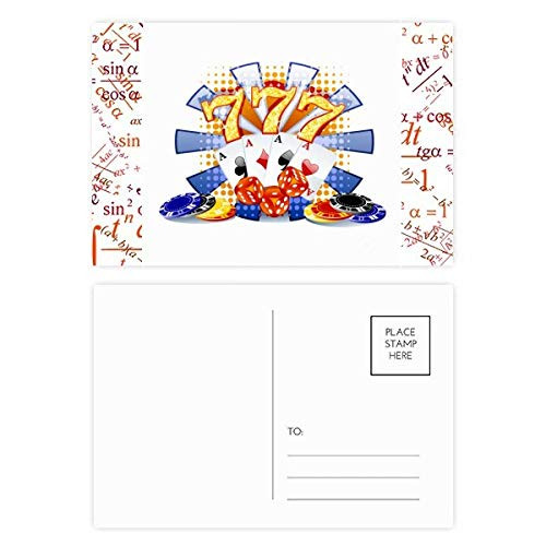 Casino Dice Chips Poker Illustration Formula Postcard Set Thanks Card Mailing Side 20pcs
