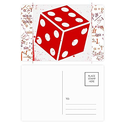 Casino Red Dice Illustration Pattern Formula Postcard Set Thanks Card Mailing Side 20pcs