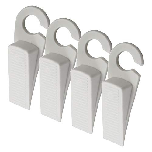 kiniza 4 Pack Door Stopper Classic Rubber Door Stopper Wedge Rubber Door Stop for Hotel Home or Office -White-