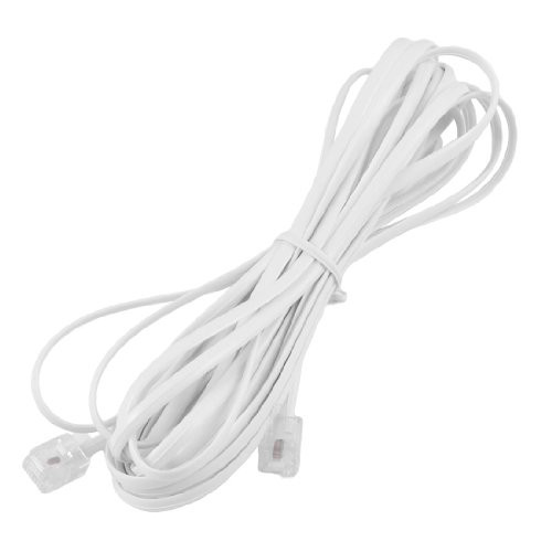 uxcell Phone Male Band M 6P2C RJ11 Plug Modem Line and Wire 5M for Landline Telephone White
