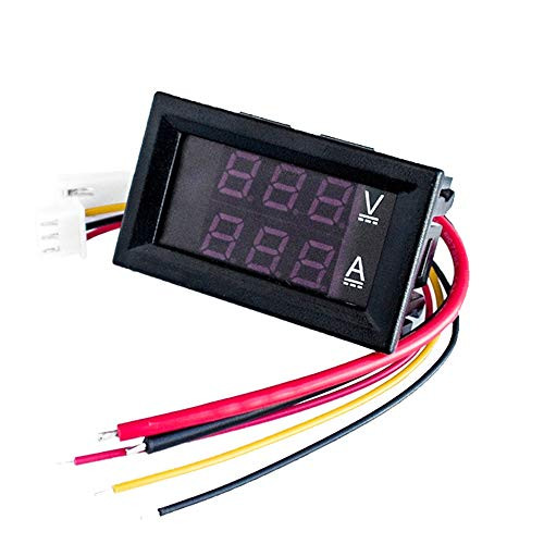 CapsA Digital Voltmeter Ammeter Display DC 100V 10A Voltage Detector Meter Tester Voltmeter Ammeter Detector  and  Voltage Test line  and  Current Test line -A-