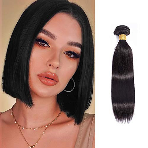 NUOF 8A Brazilian Straight Hair 1 Bundle 100 percent Unprocessed Brazilian Virgin Straight Hair Human Hair Natural Black 100 Gram -10 inch- NUOF 8A Brazilian Straight Hair 1 Bundle 100 percent Unprocessed Brazilian Virgin Straight Hair Human Hair Natural Black 100 Gram -10 inch-