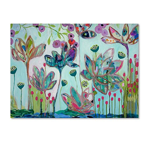 Trademark Fine Art Flying Lotus by Carrie Schmitt, 14x19-Inch Canvas Wall Art