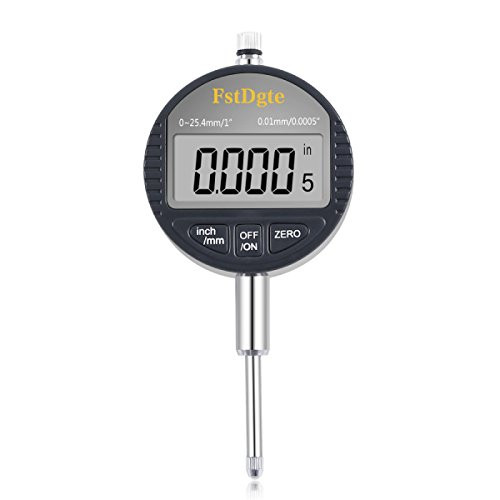 Digital Dial Test Indicator Gage Gauge,Range 0-1 Inch/25.4 mm,Resolution 0.0005 Inch/0.01mm,Inch/Metric Conversion,Electronic Measuring Tool with Back Lug Auto Off Featured, by FstDgt