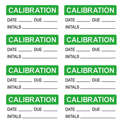 Calibration Stickers for NIST Calibration ISO-900 Calibration Quality Control 3/4 x 1 1/2 Inch in Size 500 Adhesive Stickers on a Roll-Green-