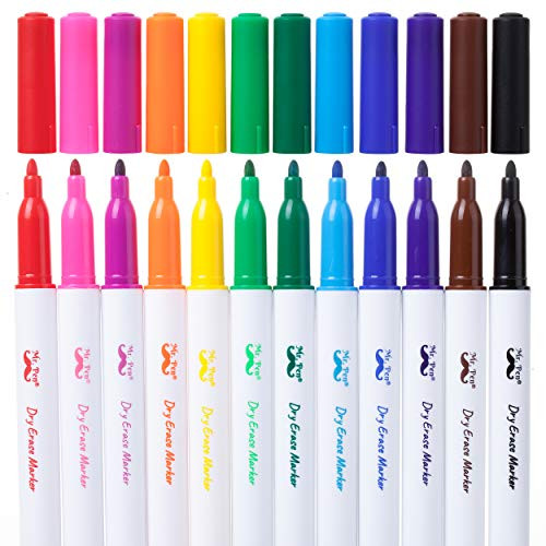 Mr. Pen- Dry Erase Markers 12 Pack Assorted Colors White Board Markers Dry Erase Whiteboard Markers Dry Erase Markers for Kids Dry Erase Markers Fine Tip Dry Erase Pens Dry Erase Board Markers