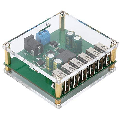 DC-DC Buck Module 6 USB Output Buck Converter Step Down Voltage Regulator 9/12/24/36V to 5V 8A Power Module with Protective Case and DC Input Cable