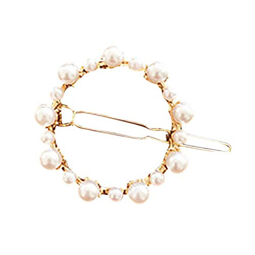 YOMXL Wedding Pearl Hair Pins Hollow Geometric Minimalist Dainty Metal Hairpin Hair Clip ClampsCircle Triangle and Star
