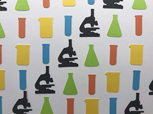 Science Confetti - Scientist Confetti - Microscope Decorations - Beaker Decorations - Science Birthday Party Decor - Mad Scientist Birthday - 250 pieces