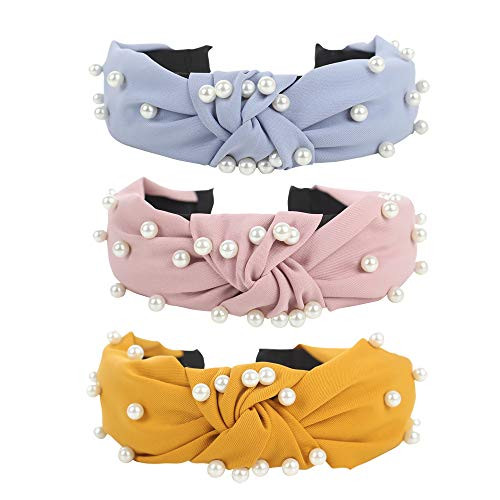 Hair HoopWomen Handmade Solid Colors Cloth Cross Knot Hair Hoop Hairband Headband Headwear Hair Accessories by Beauty Hair -3 Color Headbands YHS04-