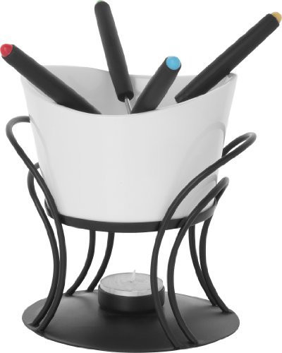 Trudeau Home Presence Revolo 16 Ounce Stoneware Fondue Set - 7 Piece