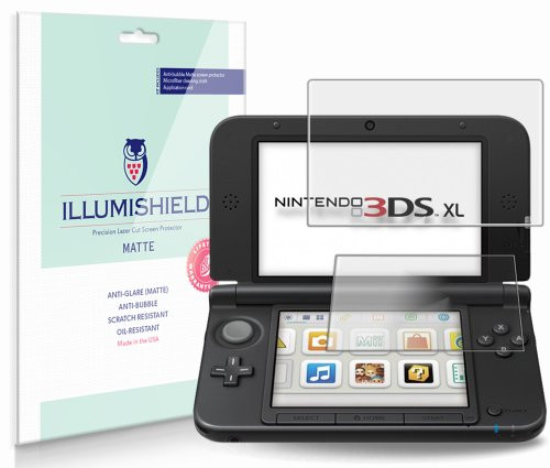 iLLumiShield Matte Screen Protector Compatible with Nintendo 3DS XL -3-Pack- Anti-Glare Shield Anti-Bubble and Anti-Fingerprint PET Film