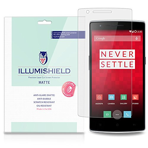 iLLumiShield Matte Screen Protector Compatible with OnePlus One -3-Pack- Anti-Glare Shield Anti-Bubble and Anti-Fingerprint PET Film