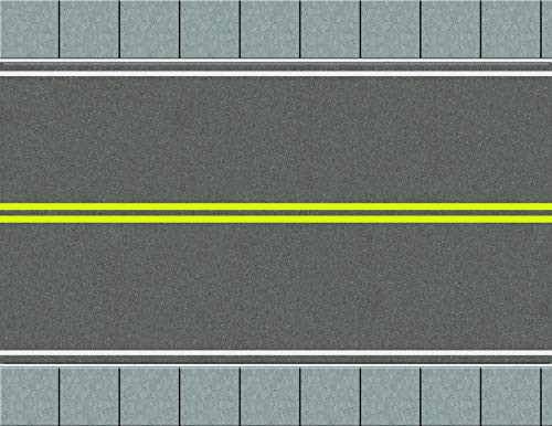 Model Train Road -5 Roadway Sheets 8.5 inchx11 inch -Solid Yellow Town O-