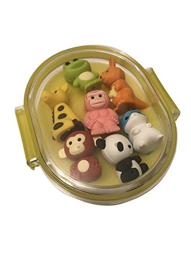 Iwako Japanese Box Set Animals and Sea Life Erasers Yellow
