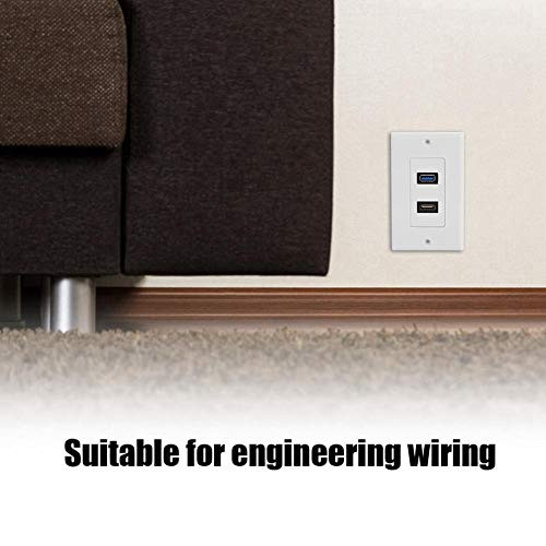 Liyeehao Wall Panel Socket Durable Strong HDMI USB Socket Flexible Safe HDMI USB Wall Socket for Home Engineering Wiring
