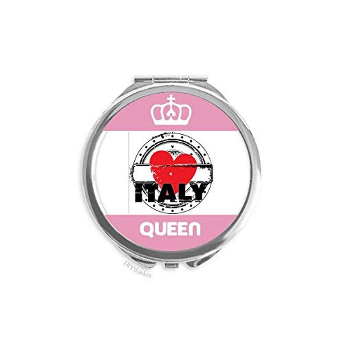 I Love Italy Word Love Heart Circle Shape Mini Double-sided Portable Makeup Mirror Queen I Love Italy Word Love Heart Circle Shape Mini Double-sided Portable Makeup Mirror Queen
