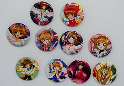10 Japan Anime Cardcaptor Sakura  and  Characters Plastic Button Set ~1.75 inch Big~