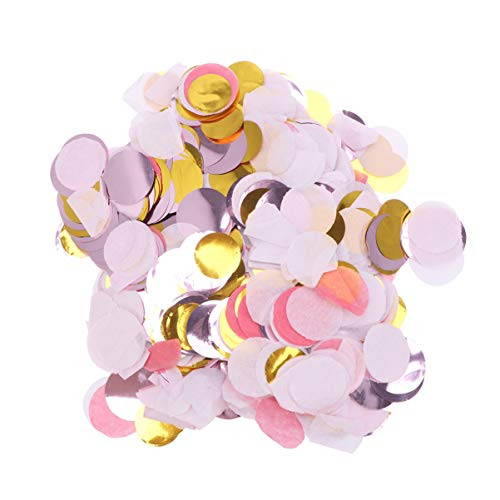 HEALLILY Confetti Dots Glitter Confetti Circles Metallic Round Confetti for Birthday Wedding Holiday Party Decoration -Rosy Golden-