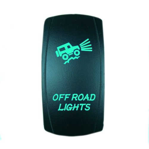STVMotorsports Laser Green Rocker Switch Off Road Lights 20a 12v On/Off LED Light