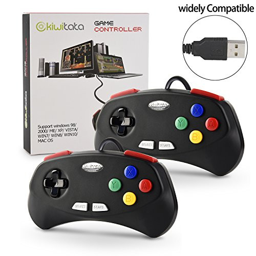 2 Pack SNES Retro Classic USB Controllerkiwitatá SNES USB PC Controller Joypad for Windows PC Mac Raspberry Pi 3-New Version-