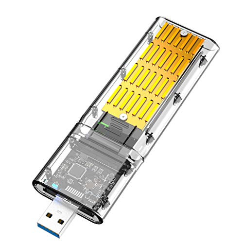 AOJUE USB 3.0 Gen 1 to M.2 NGFF SSD Enclosure Adapter External SATA Based M.2 Solid State Hard Drive Enclosure to B-Key 2280/2260/2242/2230 -Doesnt Support NVME SSD- -Gold-