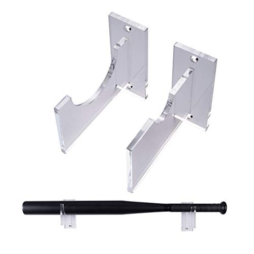 FEMELI Baseball Bat Display Wall MountAcrylic Softball Bat Rack Holder for Souvenir Storage