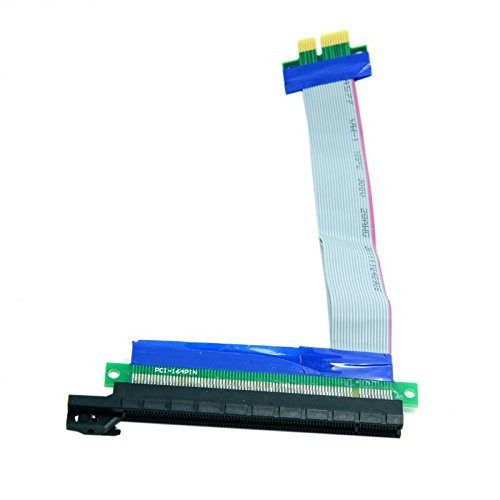 JXSZ PCIe PCI-Express 1x to 16x Extender Riser Ribbon Pci-e 1x-16x Flexible Cable 9.6 inch